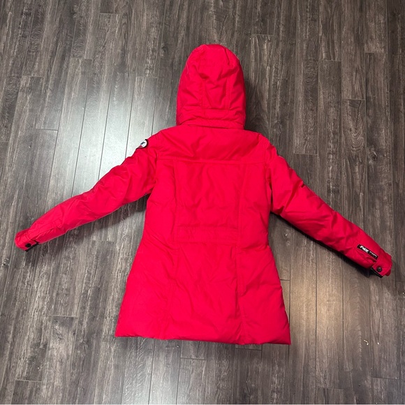 Pajar Canada Parka Jacket Women’s Performance Red Hooded Down Feather Sz M NOTE - Picture 6 of 11